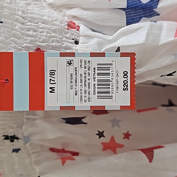 Cat & Jack white summer dress with red and blue multi star summer dress - Picture 10 of 14